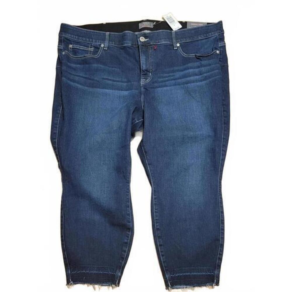 Torrid Bombshell Skinny Jeans 26XS English Channel Dark Wash Raw Hem New